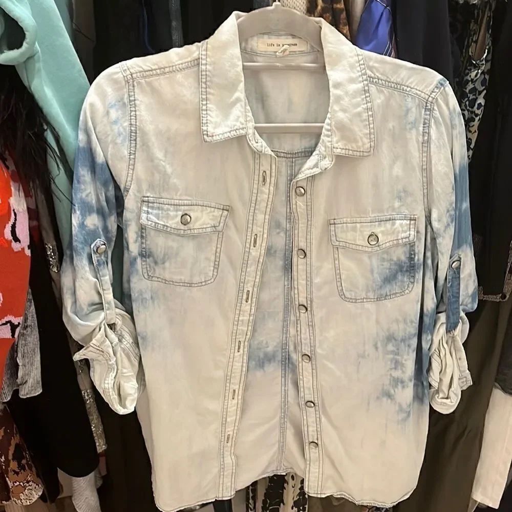 Life in progress denim blouse